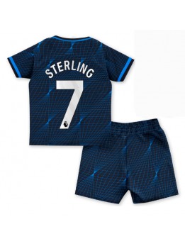Billige Chelsea Raheem Sterling #7 Bortedraktsett Barn 2023-24 Kortermet (+ Korte bukser)